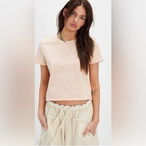 NWT FREE PEOPLE WE THE FREE EVERYDAY STRIPED TEE TROPICAL BEACH